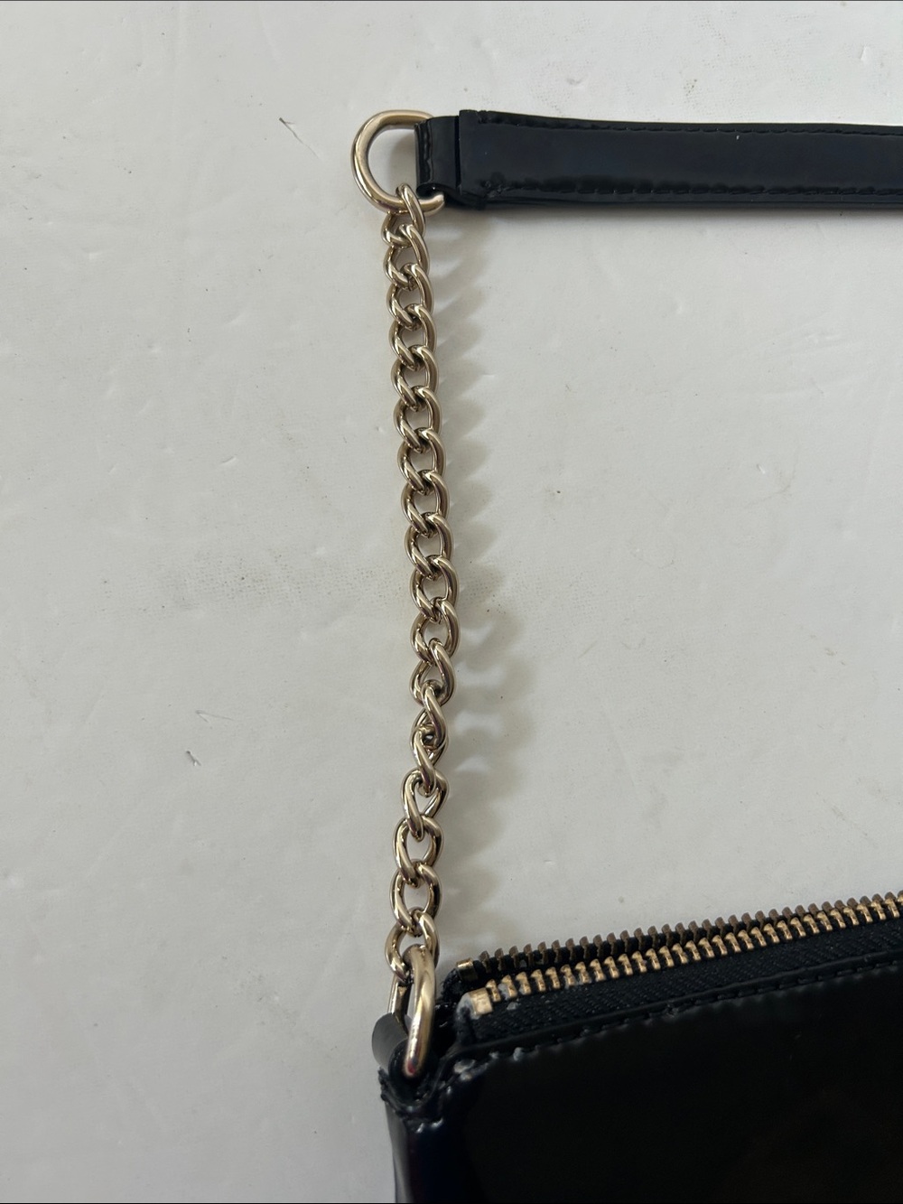 kate spade Black Patent Leather Shoulder Bag Minimalist So Cute! - Picture 15 of 16